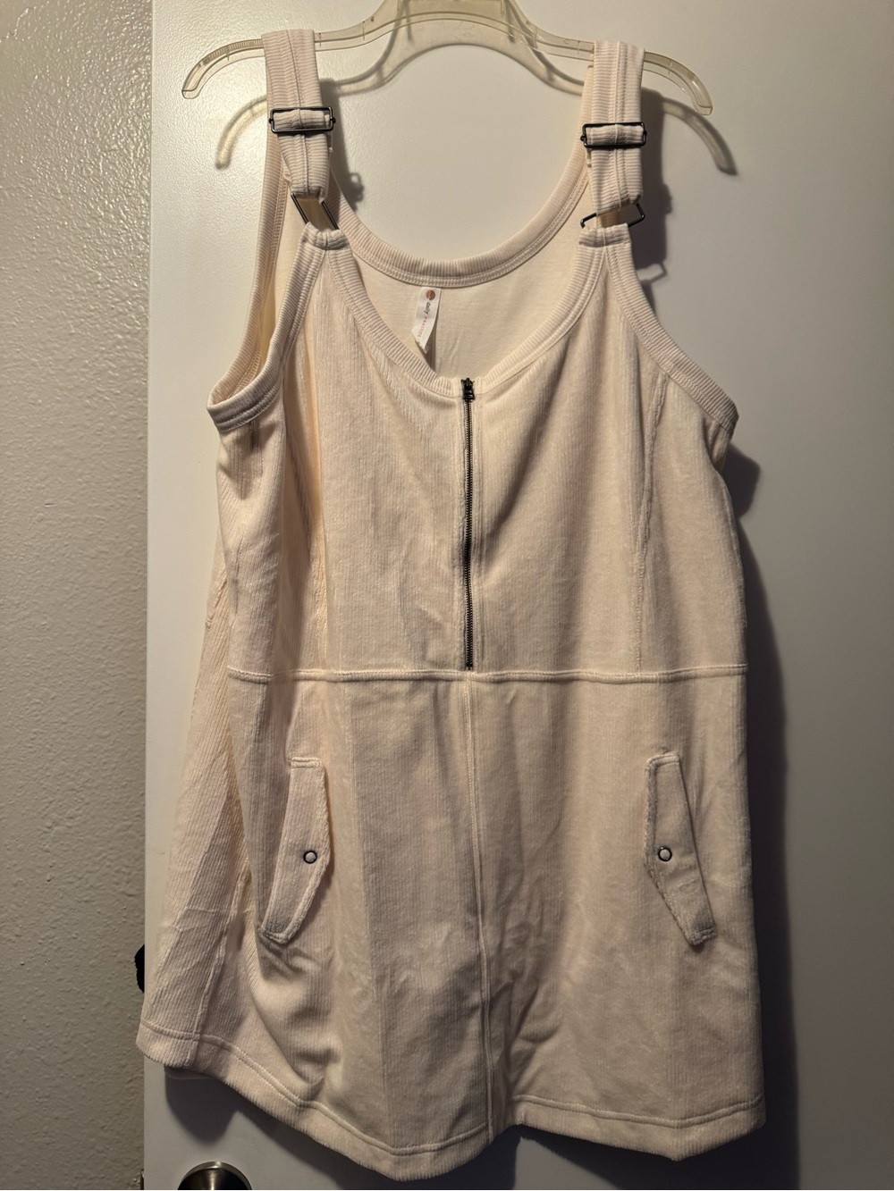 Daily Practice Cream Zip-Front Top Anthropologie jockey corduroy dress